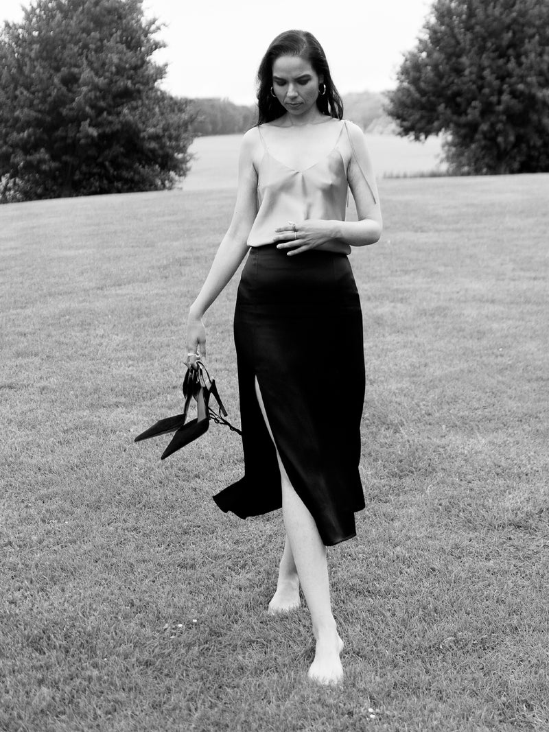 Lyon Silk Midi Skirt