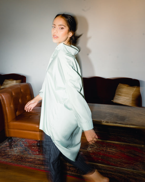 Victoria Oversized Silk Poplin Shirt